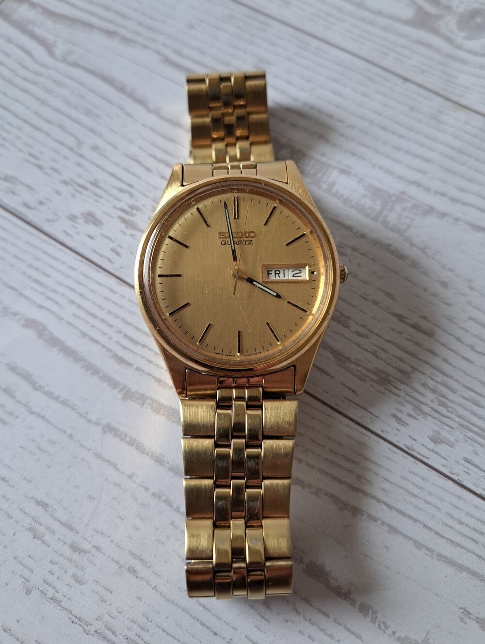 Vintage Seiko Wristwatch Men's Goldtone Stainless Steel JN